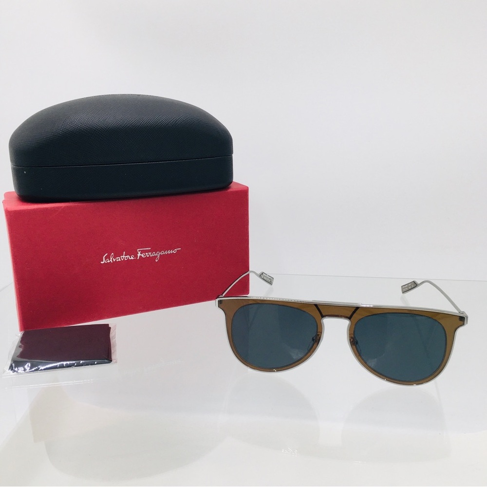 Salvatore Ferragamo Sunglasses SF209SM - Olive Green/ Blue